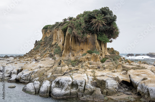 Heping Island Park, The iconic eroded Lion Rock (or Sphinx Rock) formation, one of the ten famous 