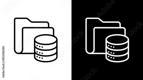 Data Archive With Icon Set Design