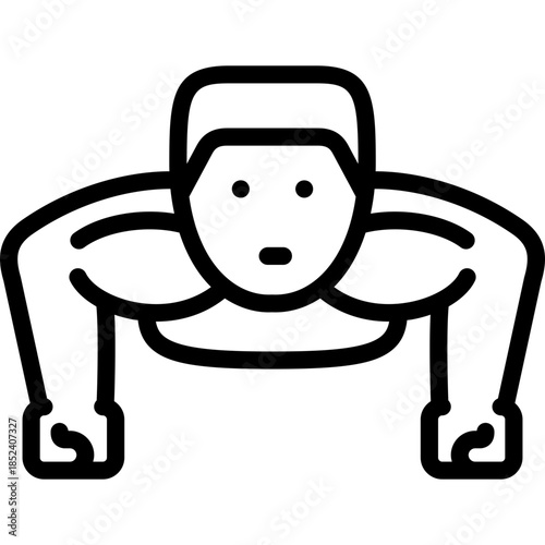 push up icon illustration design with outline