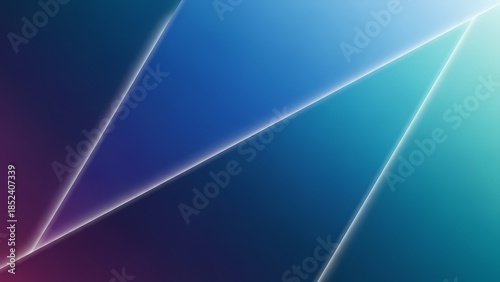 A futuristic abstract background with glowing white lines and a gradient of blue and green hues viewed from a straight-on perspective.