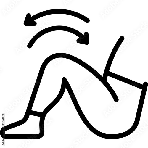 sit up icon illustration design with outline