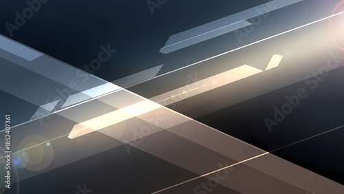Futuristic Technology Illuminated by Bright Light in a Dark Background