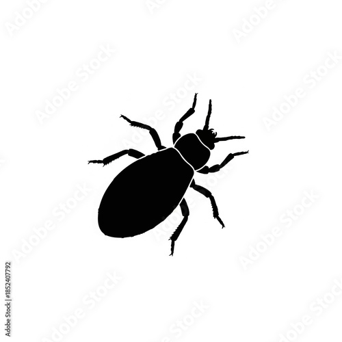 Simple Black Beetle Insect Creature Silhouette Icon