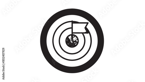 Precise Bullseye Target Symbol for Archery and Shooting Practice.