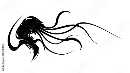 Mystical creature vector design perfect for tattoo art and graphic design projects requiring a