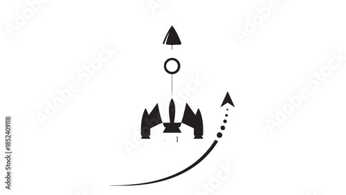 Abstract tactical diagram illustrating a football play with arrows and movements.