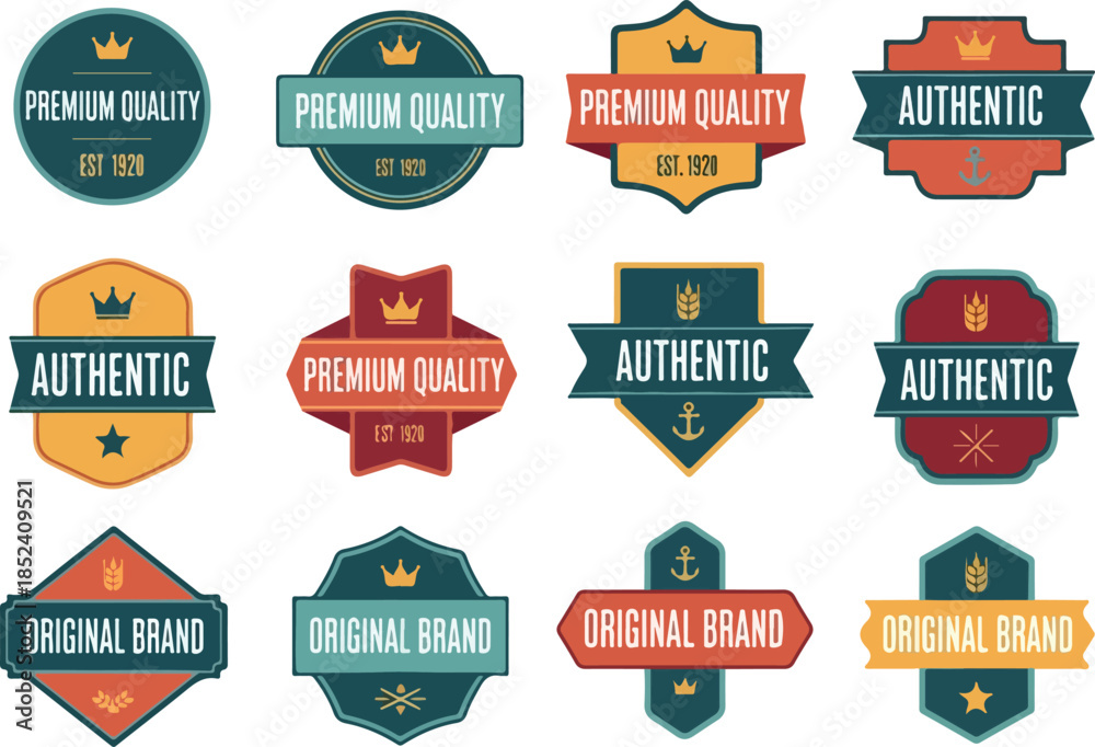 Obraz premium Collection of Premium Quality and Authentic Design Emblems for Branding and Marketing