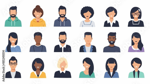 Diverse group of people illustration collection.