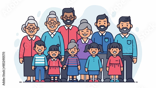 Diverse Family Group Standing Together.