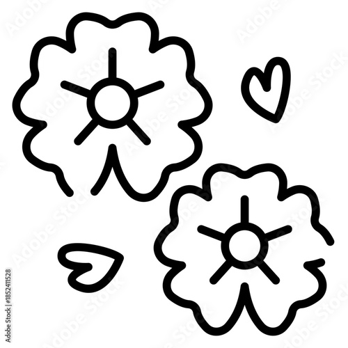 Sakura Flower Line Icon
