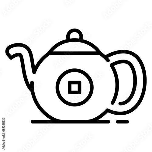 Chinese Teapot Line Icon