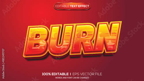 3d text effect burn theme