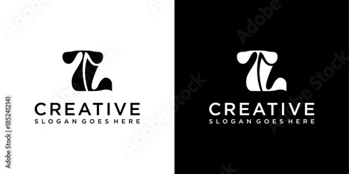 TL or LT initial letter logo design vector