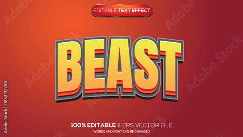 3d text effect beast theme