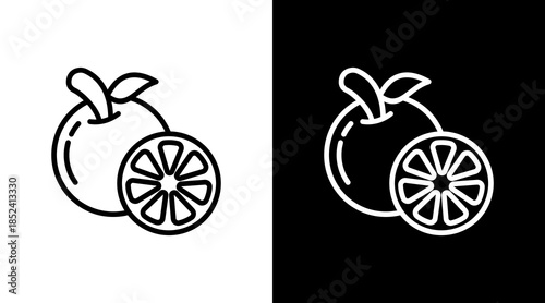 Orange With Icon Set Design