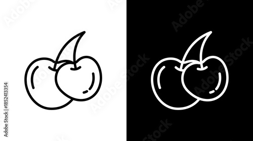 Cherry With Icon Set Design
