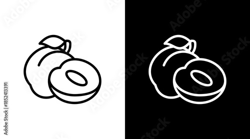 Plum With Icon Set Design