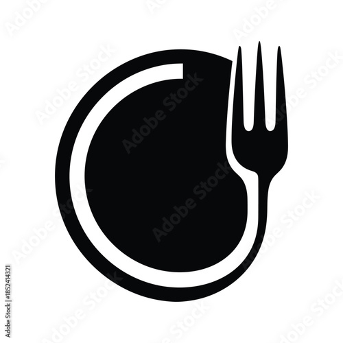 Simple plate and fork icon