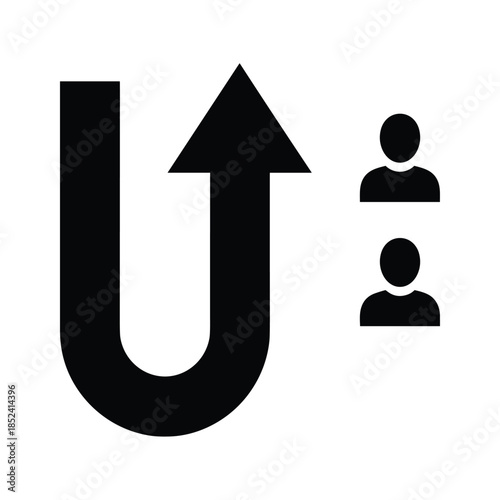 Recruitment process indicated by arrow and user icons