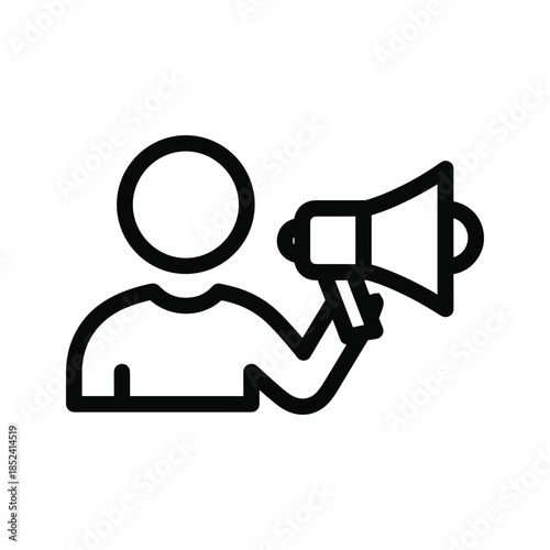 Person holding megaphone icon
