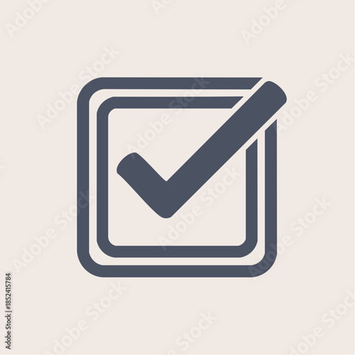 Dark gray checkmark in a square icon for confirmation