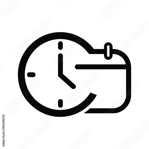Simple clock and calendar icon design