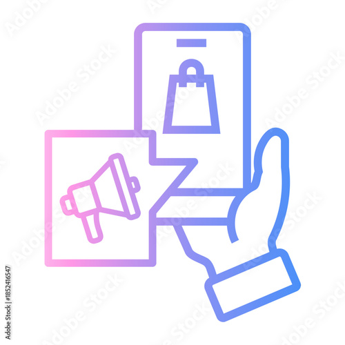 product advertising Line Gradient Icon