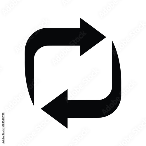 Black arrows forming a circular motion on white background
