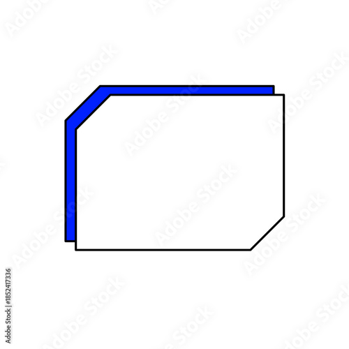 Simple frame vector illustration. Speech balloon, border, title, subtitle, line, banner.