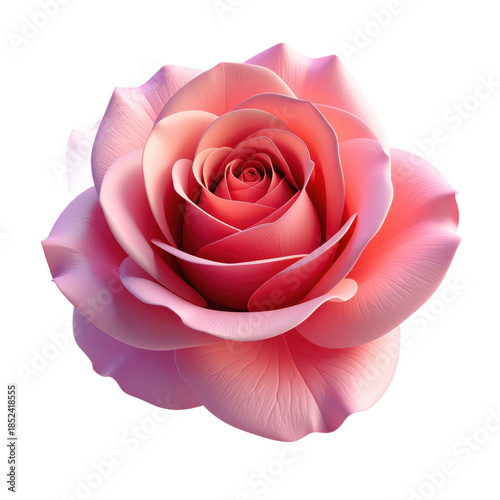 Beautiful Pink Rose Flower Blooming with Delicate Petals.