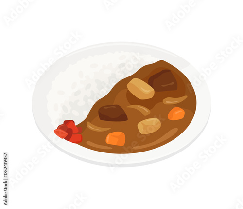 カレー,フラットイラスト
