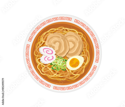 ラーメン,フラットイラスト