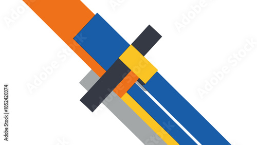 Colorful geometric abstract design with organic shapes, representing creativity and modern art