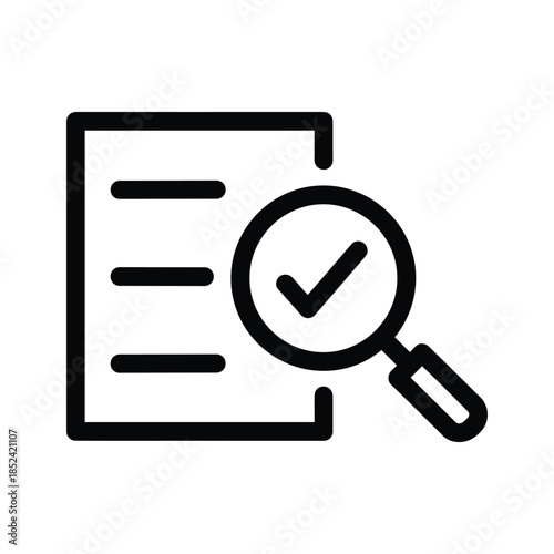 Verified document with magnifying glass