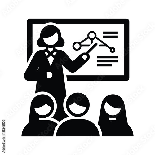 Business presentation to audience