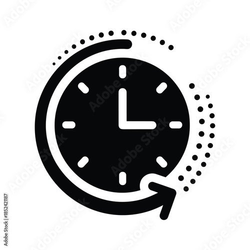 Clock icon with rotation symbol