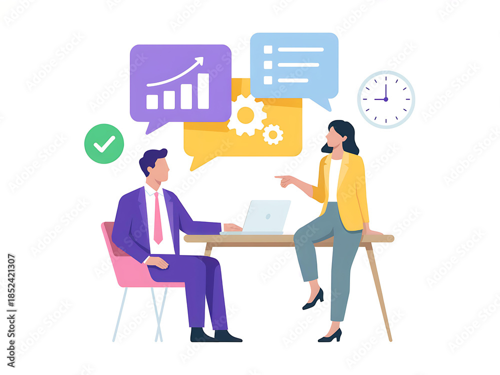 Fototapeta premium Business Meeting Office Teamwork: Professional Collaboration and Strategic Planning with Technology and Charts