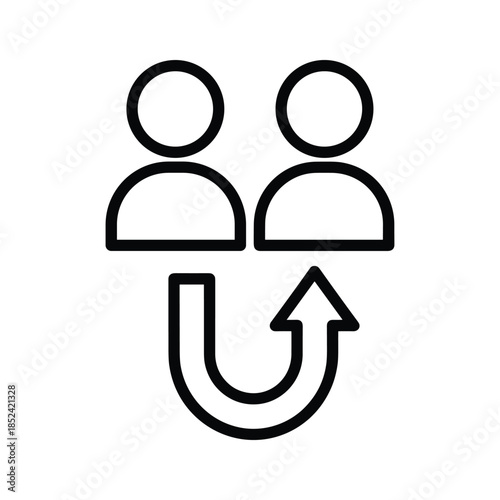 Simple icon representing user transfer or exchange