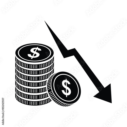 Financial loss indicated by downward trend in dollar coins