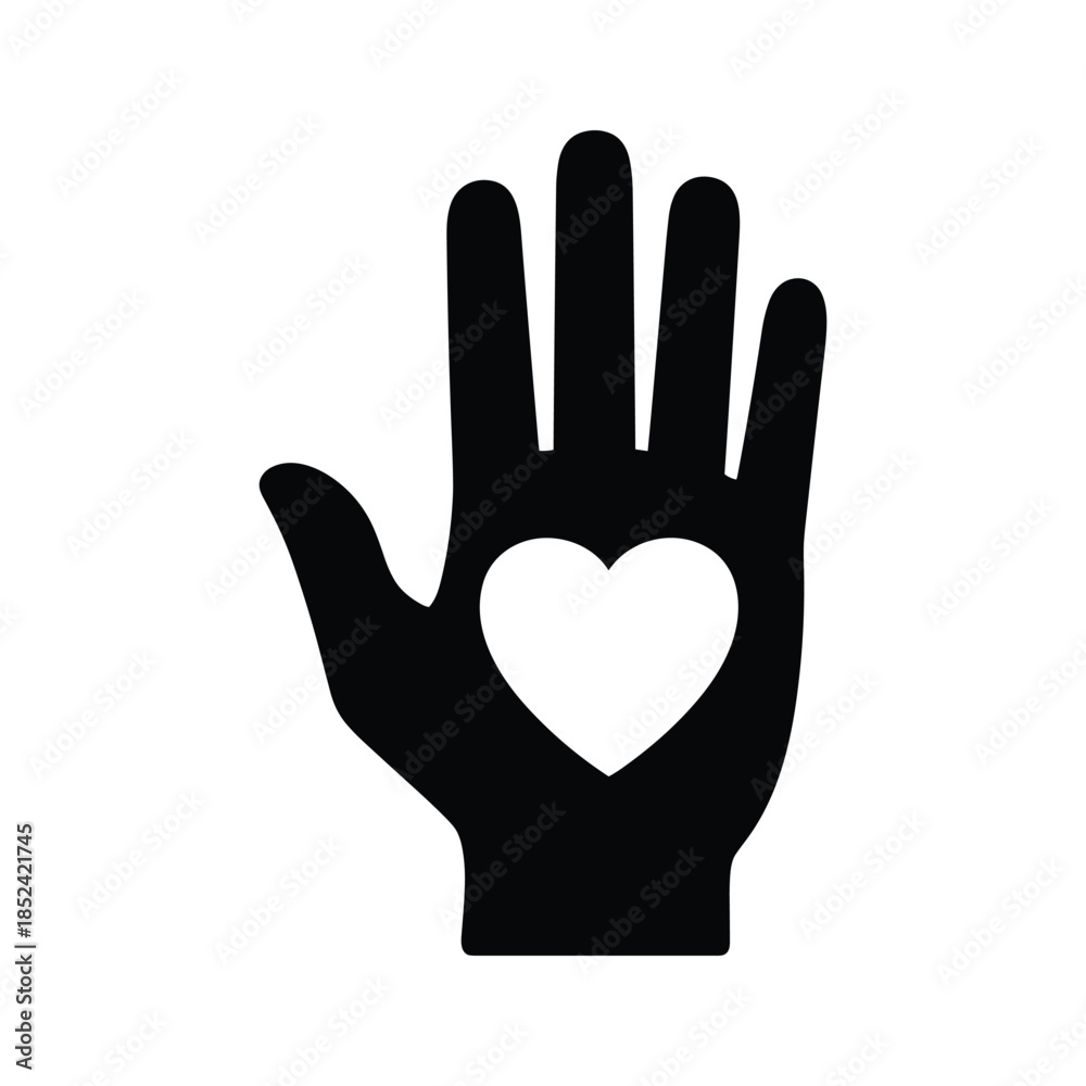 Fototapeta premium Hand showing heart symbol on white background