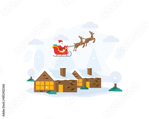 Santa Claus comes to all of our homes to share happiness with all of us on this beautiful Christmas day.