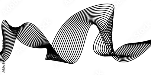 Abstract vector background with grey wavy lines