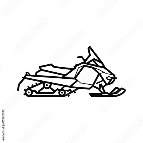 Snowmobile icon black silhouette