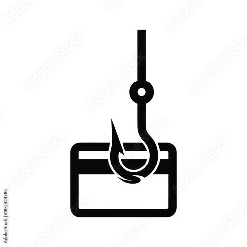 Credit card being pulled out with a fishhook