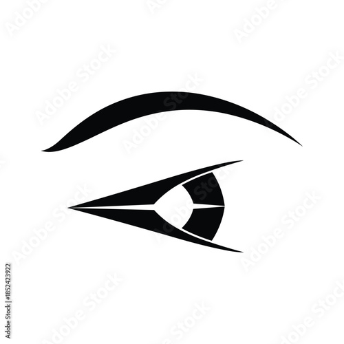 Black Eye Makeup Illustration Isolated on White Background