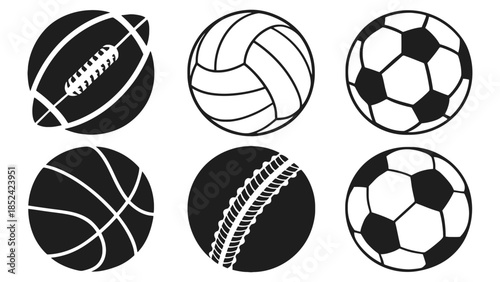 Collection of diverse sports balls, symbolizing athleticism and competition