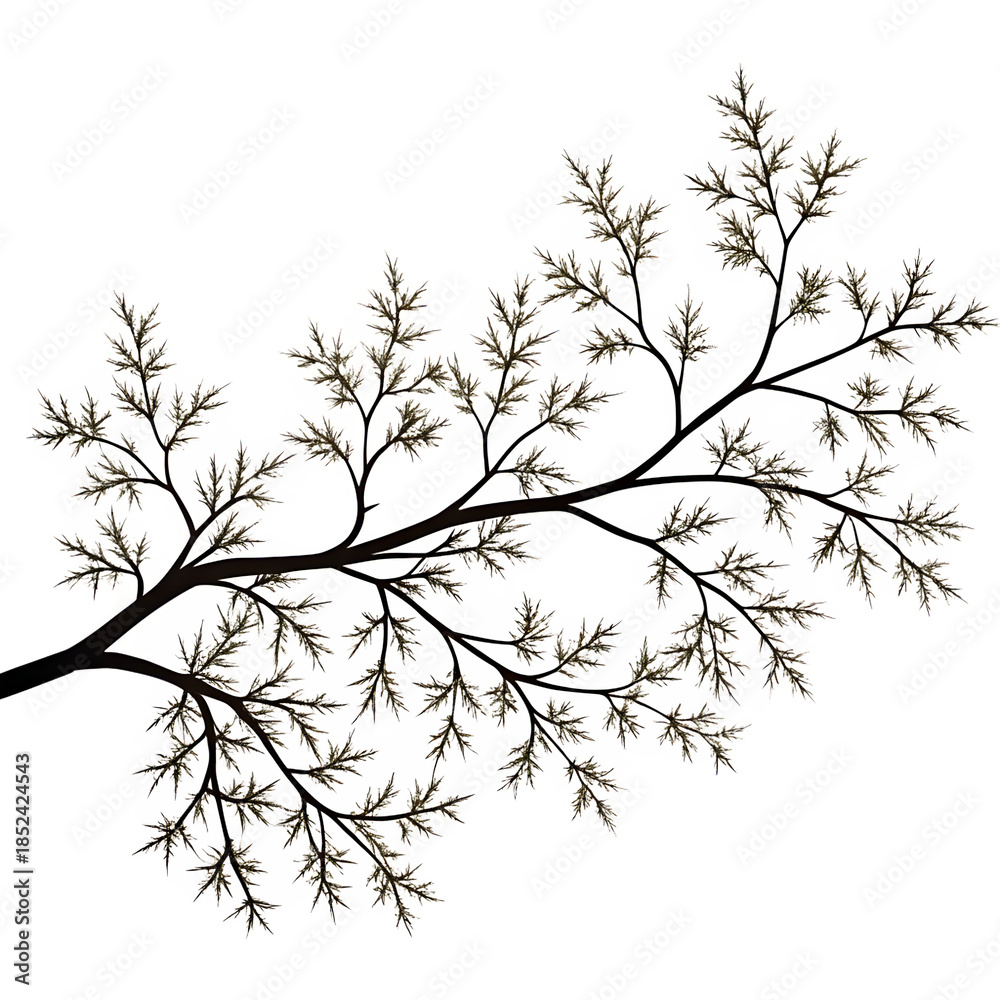 Fototapeta premium Branch Silhouette Isolated on White Background
