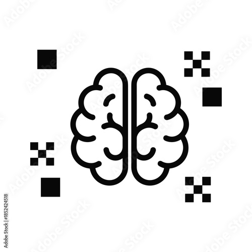 Human Brain Icon Simple Design