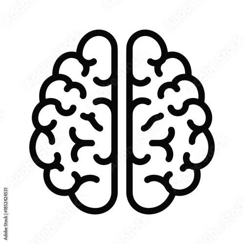 Human Brain Icon Simple Illustration