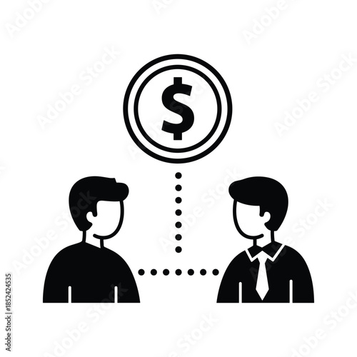 Businessmen negotiating money deal